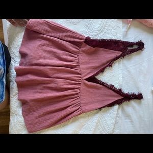 Urban outfitters pink lace top